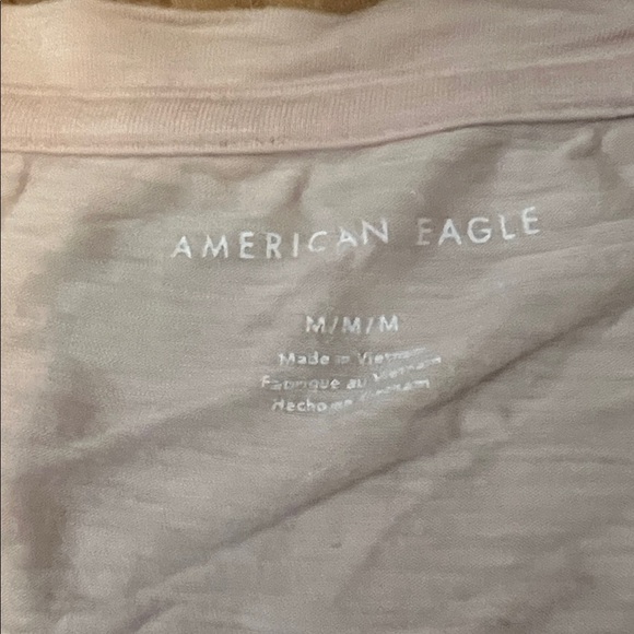 American Eagle Outfitters Blue and White Striped Tee and peach v neck tee medium - Picture 3 of 3